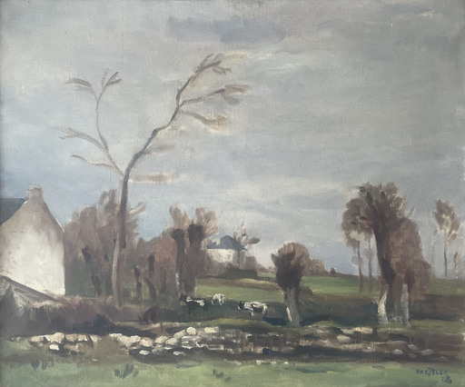 Emile BRESSLER - Gemälde - campagne bretonne