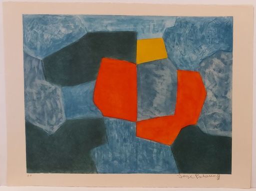 Serge POLIAKOFF - Print-Multiple - Composition verte, bleue, rouge et jaune XXXV 