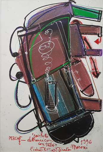 Mattia MORENI - Painting - Sacchetto elettronico con tubi - L'identikit artificato