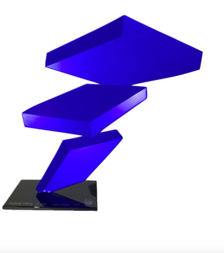 Rafael BARRIOS - Sculpture-Volume - Contained Energy M555 - Iridescent blue