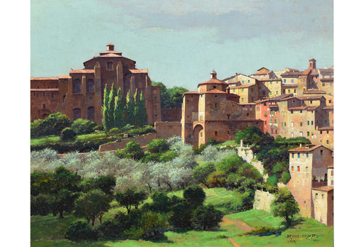 Bruno CROATTO - Painting - Veduta di Siena