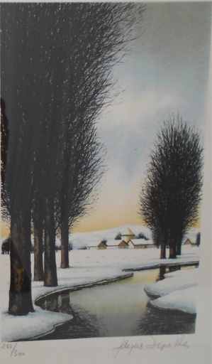 ジャック・デペルト - 版画 - Paysage d'hiver /  Winter landscape 