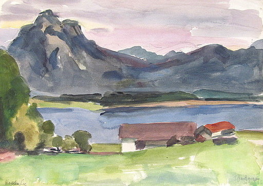 Erich HARTMANN - Drawing-Watercolor - Hopfensee