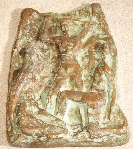 Ernst OLDENBURG - Sculpture-Volume - Relief mit drei Personen