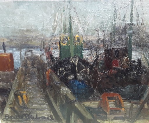 Berthe DUBAIL - 绘画 - "Port de Zeebruges"