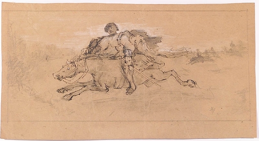 Adalbert Franz SELIGMANN - Zeichnung Aquarell - Two Drawings, late 19th Century