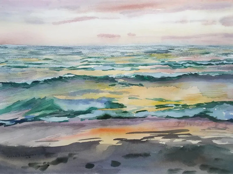 Sunset Sea Beach Realistic Seascape By Galina Vindalovskaia Buy Art Online Artprice Download 12,328 watercolor sea beach stock illustrations, vectors & clipart for free or amazingly low rates!