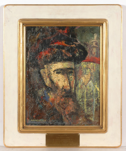 Israel ABRAMOVSKY - Painting - "Portrait of a Rabbi", oil on panel, 1930/40s