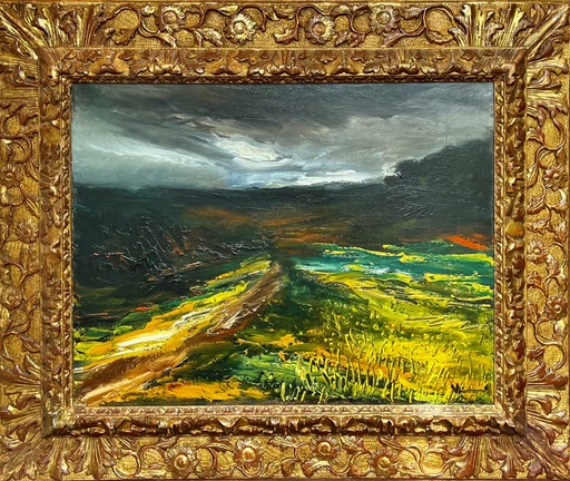 Maurice DE VLAMINCK - Painting - Paysage orageux (Ca.1950)