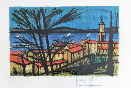 Bernard BUFFET - Estampe-Multiple - Panorama de Saint Tropez