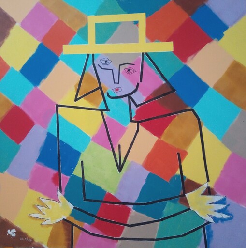Harry BARTLETT FENNEY - Pintura - lady in yellow hat