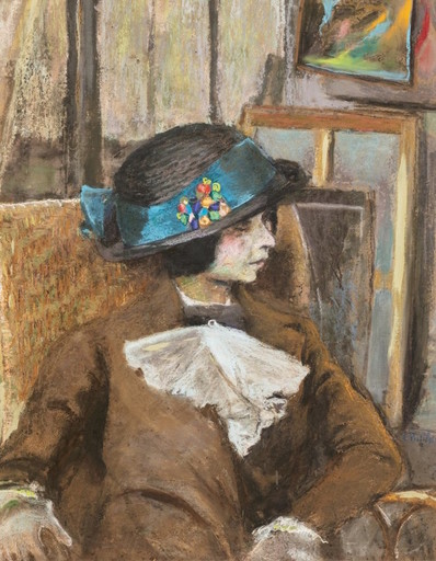 Jean Édouard VUILLARD - Dessin-Aquarelle - Le petit modèle au chapeau bulgare