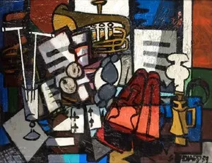 Claude VENARD - Painting - Composition au Violon