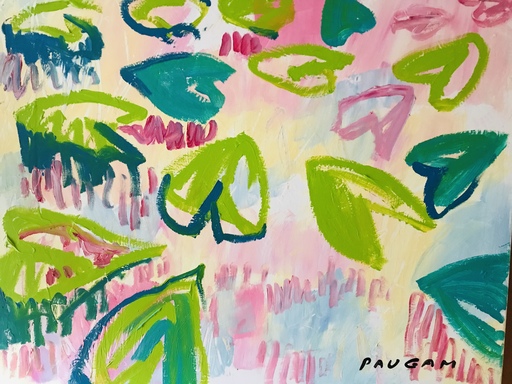Daniel PAUGAM - Painting - Young water lilies 2/3