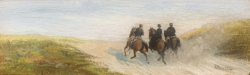 Ruggero PANERAI - Painting - La scorta a cavallo