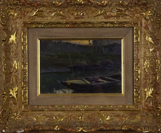 Giuseppe DANIELI - Gemälde - Barche in ormeggio