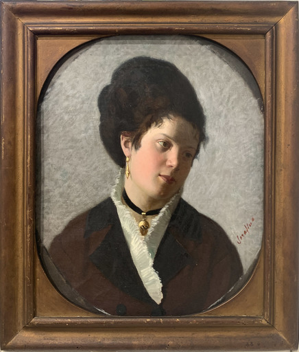 Angelo SERAFINO - Painting - Ritratto di donna
