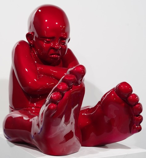 Idan ZARESKI - Sculpture-Volume - Babyfoot 85 - Résine rouge