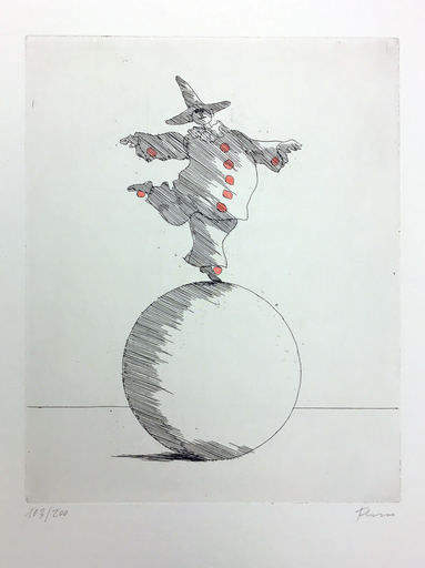 Paul FLORA - Print-Multiple - Balance (Clown auf der Kugel)