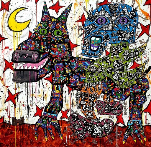 Jean-Marc CALVET - Painting - THE KNIGHT'S FALL