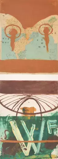 Julian SCHNABEL - Pintura -  Large Julian Schnabel Diptych Painting, 88″H Framed