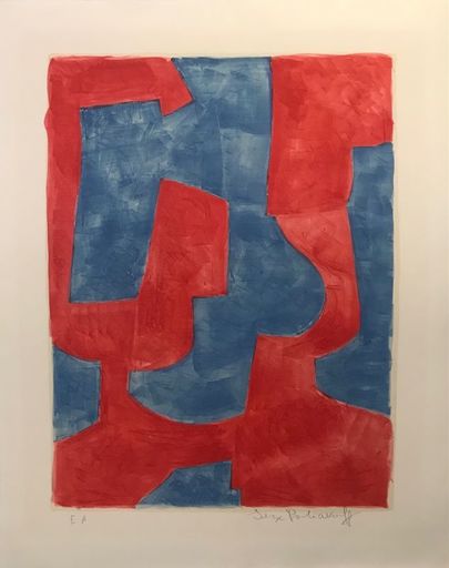 Serge POLIAKOFF - Print-Multiple - Composition bleue et rouge L57 