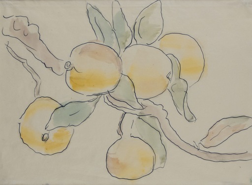 Christian ROHLFS - Dibujo Acuarela - Zwei mit Apfeln (Holst, Skizzenbuch)