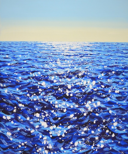 Iryna KASTSOVA - Peinture - 	Blue water. Light.