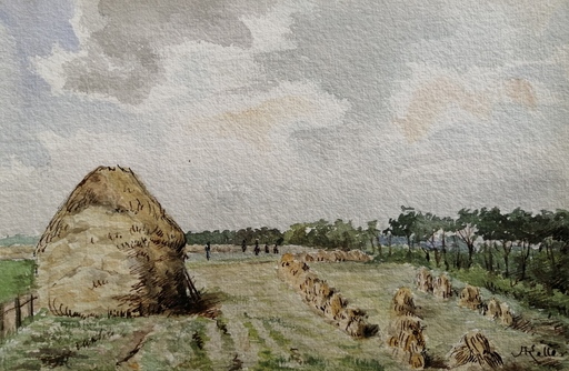 Alfred KELLER - Drawing-Watercolor - Crotoy - Somme - (KP8)