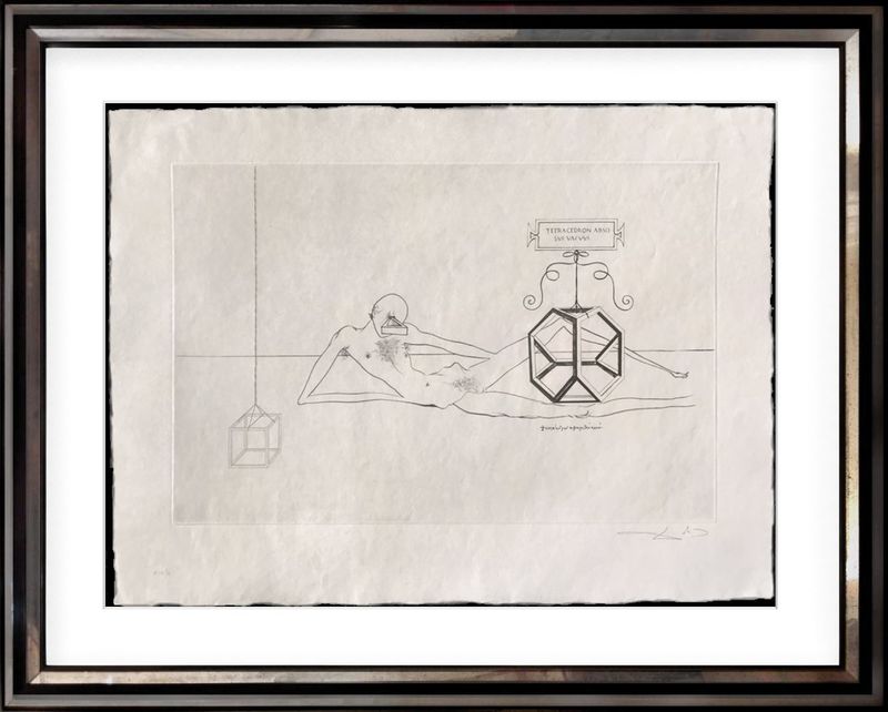 Salvador DALI - Print-Multiple - 'L’immortalitè tetraèdrique du cube'