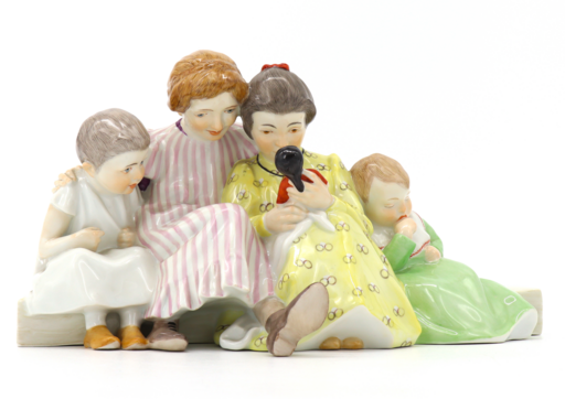 Konrad HENTSCHEL - 陶瓷  - Kinder mit Puppe