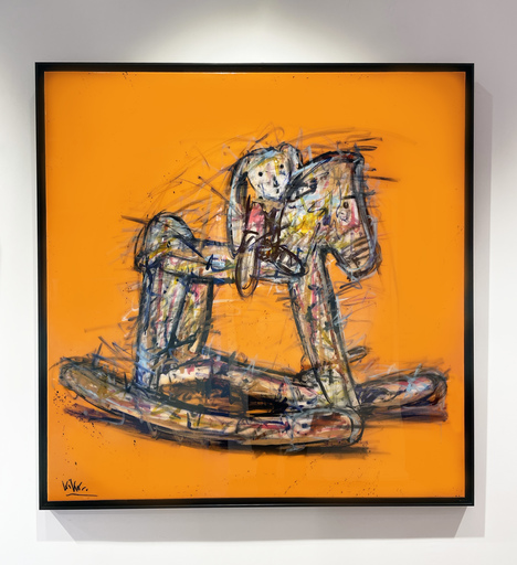 KIKO - Painting - Doudou et cheval de bois 