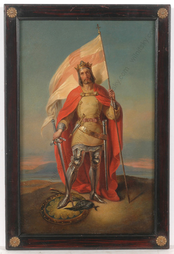 Friedrich Ritter VON AMERLING - 绘画 - "Zsigmond Thaly as a crusader (?)", oil on cardboard, ca. 18