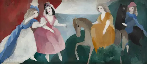 Marie LAURENCIN - Pintura - La réception des jeunes filles