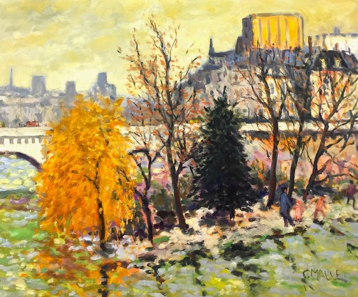 Charles MALLE - Peinture - Bel Automne à Paris