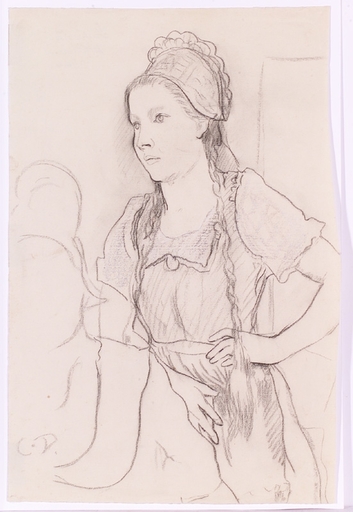 Carl DUXA - 水彩作品 - "Study of a Dutch Woman", Drawing, ca 1900