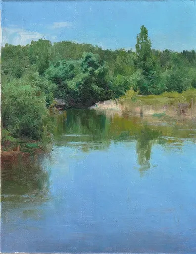 Alexey ALPATOV - Peinture - River Landscape