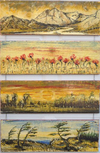 Romeo DOBROTA - Painting - Landscape, The four seasons