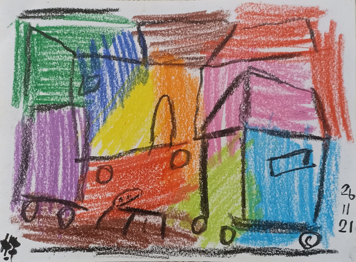 Harry BARTLETT FENNEY - Drawing-Watercolor - village street (27 11 21)