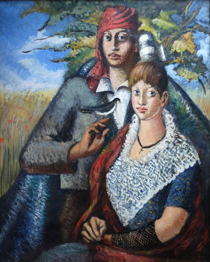 Pere CREIXAMS PICO - Gemälde - Couple Camarguais