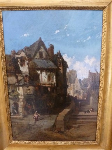 Jules Achille NOËL - Gemälde - vieille ville en Bretagne