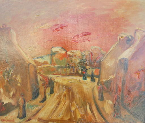Sylvain VIGNY - Painting - Village rouge