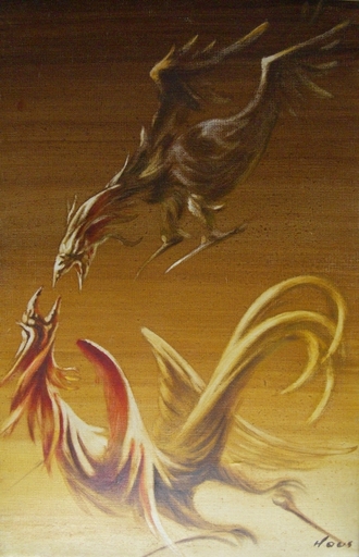 Rudolf HAUS - Pittura - Le combat des phénix