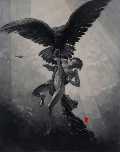 Franceska KIRKE - Painting - Ganymede and the eagle