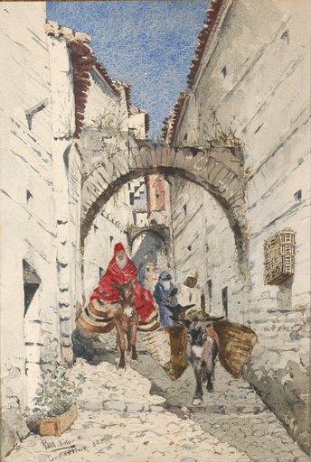 Peter Paul MÜLLER - Gemälde - Peter Paul Mueller (b.1853) "Constantine/Algeria" watercolor