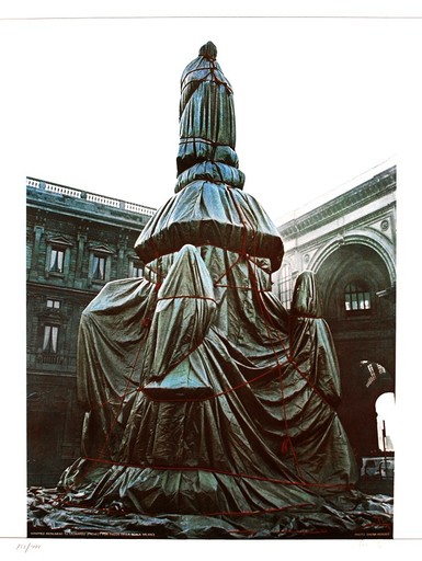 CHRISTO - Grabado - Wrapped monument to Leonardo