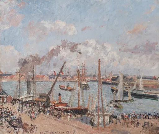 Camille PISSARRO - Peinture - L'Anse des Pilotes, après-midi, temps ensoleillé, Le Havre