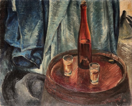 Charles Alexandre MALFRAY - Gemälde - Nature morte à la bouteille