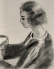 Henri MATISSE - Drawing-Watercolor - Woman at the Piano