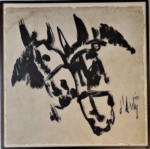 Henry Maurice D'ANTY - Dibujo Acuarela - Horses